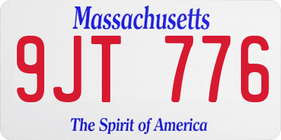MA license plate 9JT776