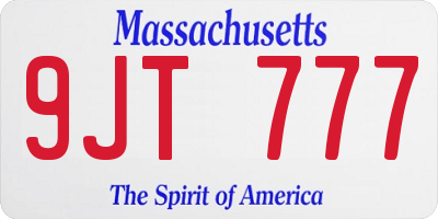 MA license plate 9JT777