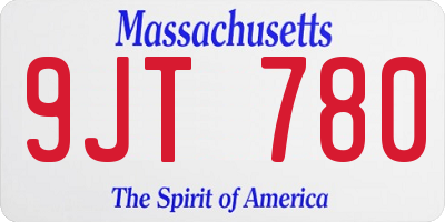 MA license plate 9JT780