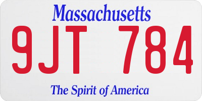 MA license plate 9JT784