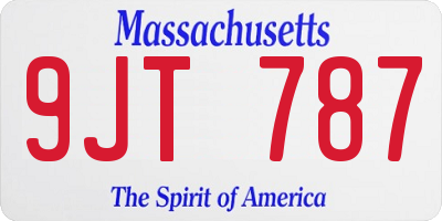 MA license plate 9JT787