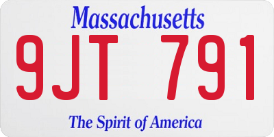 MA license plate 9JT791