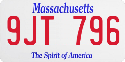 MA license plate 9JT796