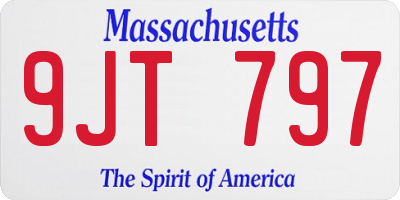 MA license plate 9JT797