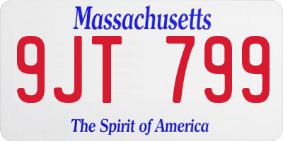 MA license plate 9JT799