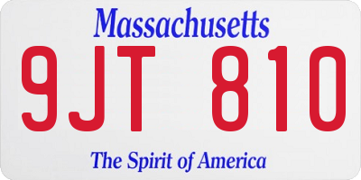MA license plate 9JT810