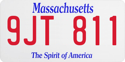 MA license plate 9JT811