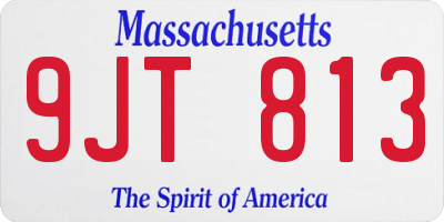 MA license plate 9JT813