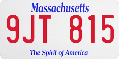 MA license plate 9JT815