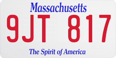 MA license plate 9JT817