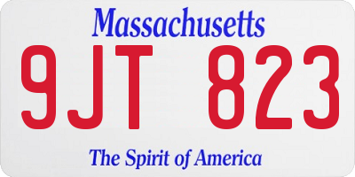 MA license plate 9JT823