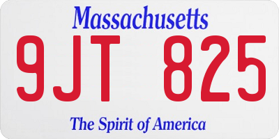 MA license plate 9JT825