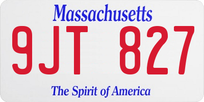 MA license plate 9JT827