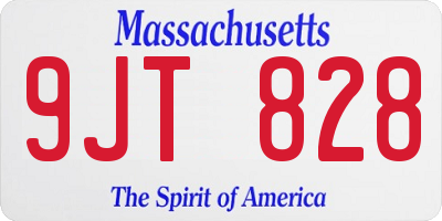 MA license plate 9JT828