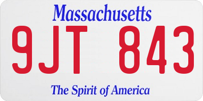 MA license plate 9JT843