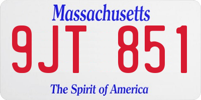 MA license plate 9JT851