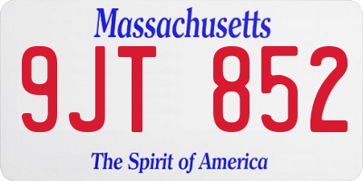 MA license plate 9JT852