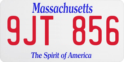 MA license plate 9JT856