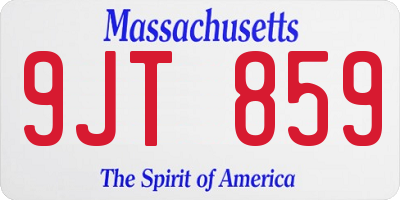 MA license plate 9JT859