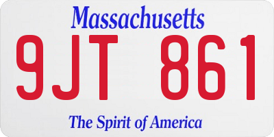MA license plate 9JT861