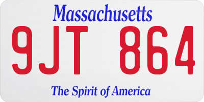 MA license plate 9JT864