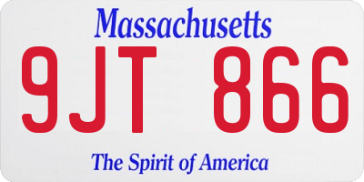 MA license plate 9JT866