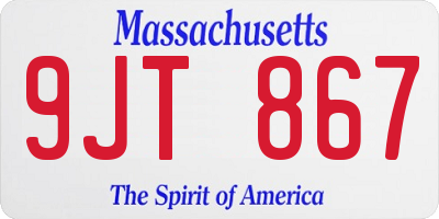 MA license plate 9JT867
