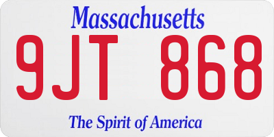 MA license plate 9JT868