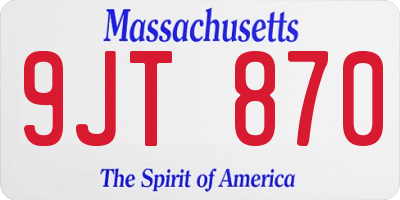 MA license plate 9JT870