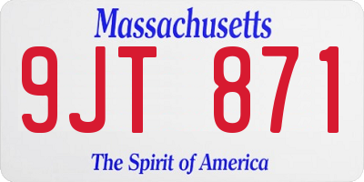 MA license plate 9JT871