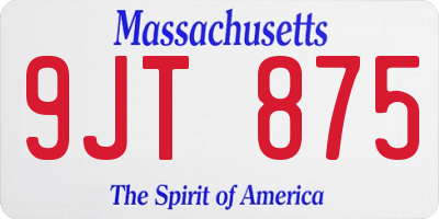 MA license plate 9JT875