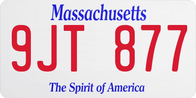 MA license plate 9JT877