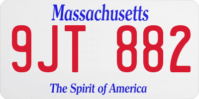 MA license plate 9JT882