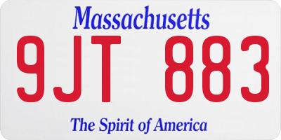 MA license plate 9JT883