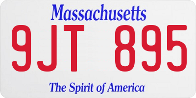 MA license plate 9JT895