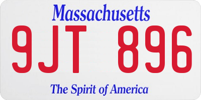MA license plate 9JT896