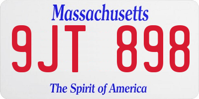MA license plate 9JT898