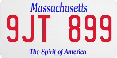 MA license plate 9JT899