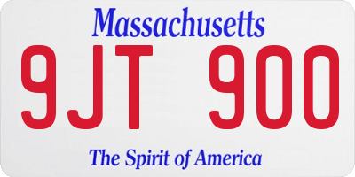 MA license plate 9JT900