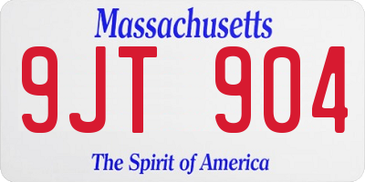 MA license plate 9JT904