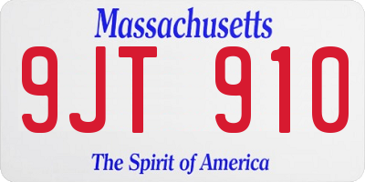 MA license plate 9JT910