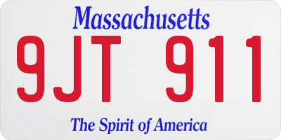 MA license plate 9JT911
