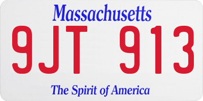 MA license plate 9JT913