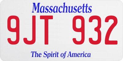 MA license plate 9JT932