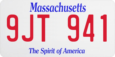 MA license plate 9JT941