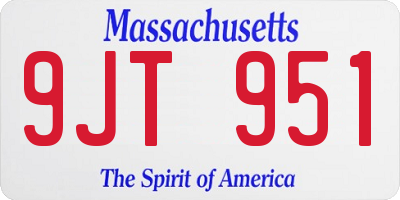 MA license plate 9JT951