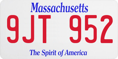 MA license plate 9JT952