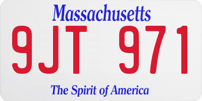 MA license plate 9JT971