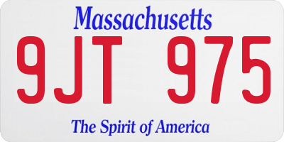 MA license plate 9JT975