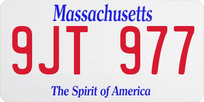 MA license plate 9JT977